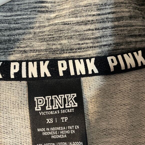 PINK by Victoria's Secret Heathered Gray 1/4 Zip Sweatshirt Women Sz XS - Picture 4 of 9